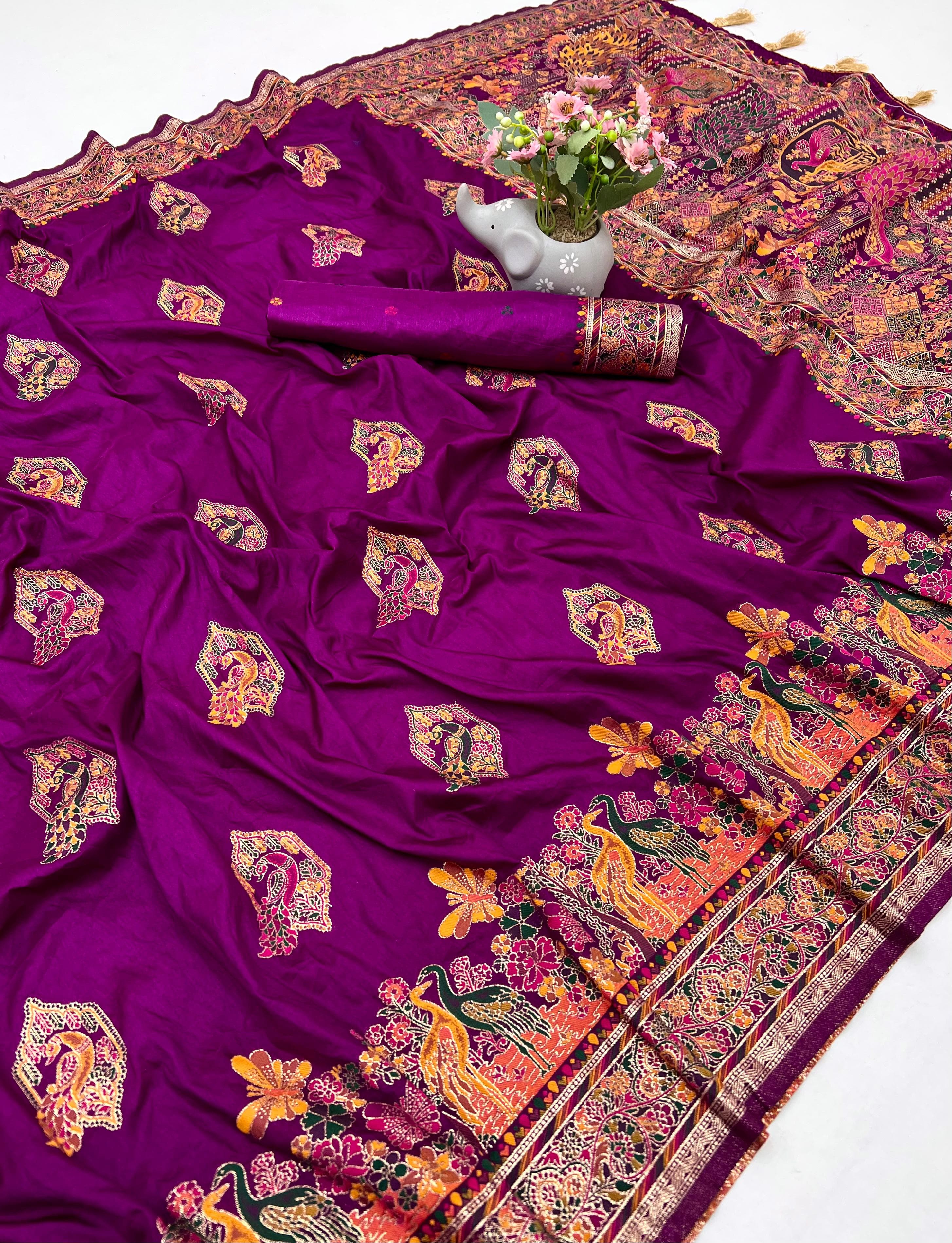 Pashmina Silk Saree nakhra nation